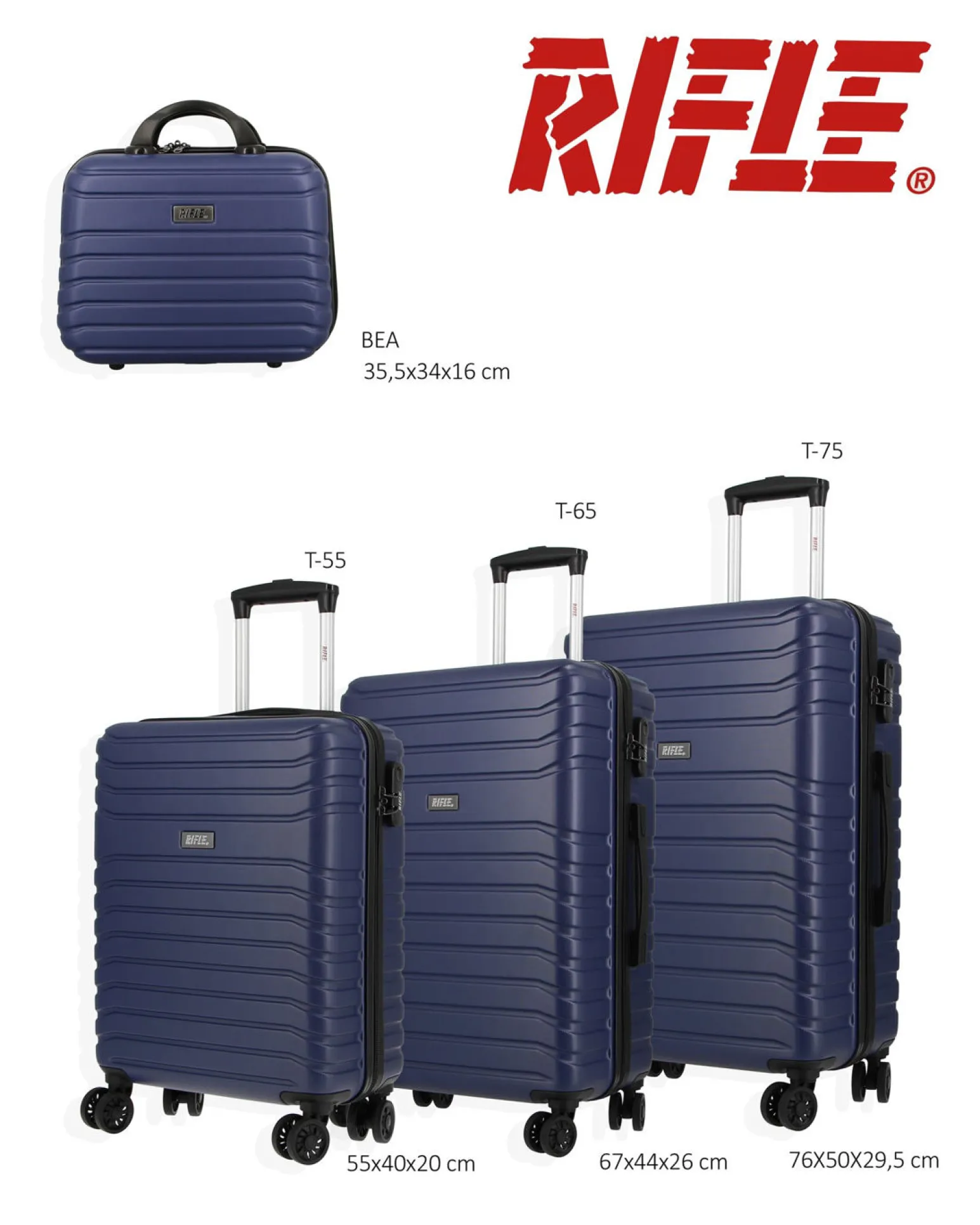 RIFLE - TROLLEY BLU IN ABS 4 RUOTE