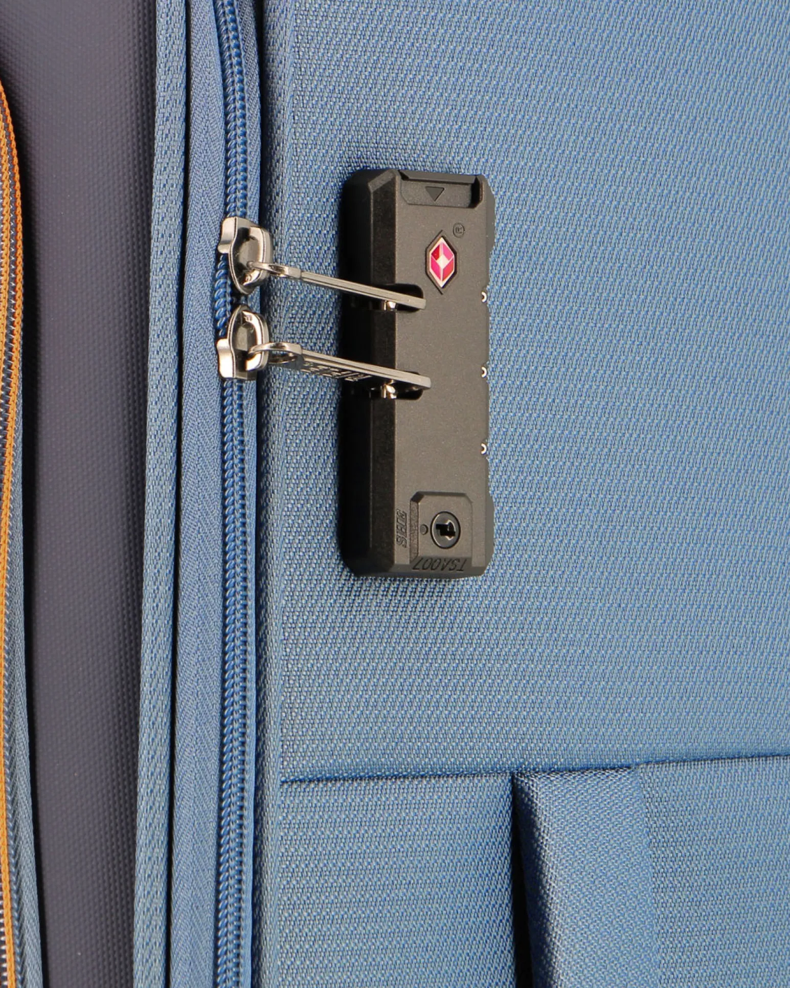 RIFLE - TROLLEY BLU IN TESSUTO CON DOPPIA TASCA FRONTALE, COMBINAZIONE TSA E 4 RUOTE