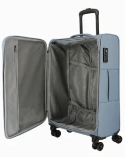 RIFLE - TROLLEY BLU IN TESSUTO CON DOPPIA TASCA FRONTALE, COMBINAZIONE TSA E 4 RUOTE
