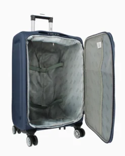 RIFLE - TROLLEY BLU IN TESSUTO CON DOPPIA TASCA FRONTALE E 4 RUOTE
