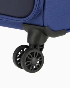 RIFLE - TROLLEY BLU SCURO IN TESSUTO CON DOPPIA TASCA FRONTALE, COMBINAZIONE TSA E 4 RUOTE