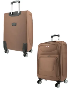 RIFLE - TROLLEY CAMEL IN TESSUTO CON DOPPIA TASCA FRONTALE E 4 RUOTE