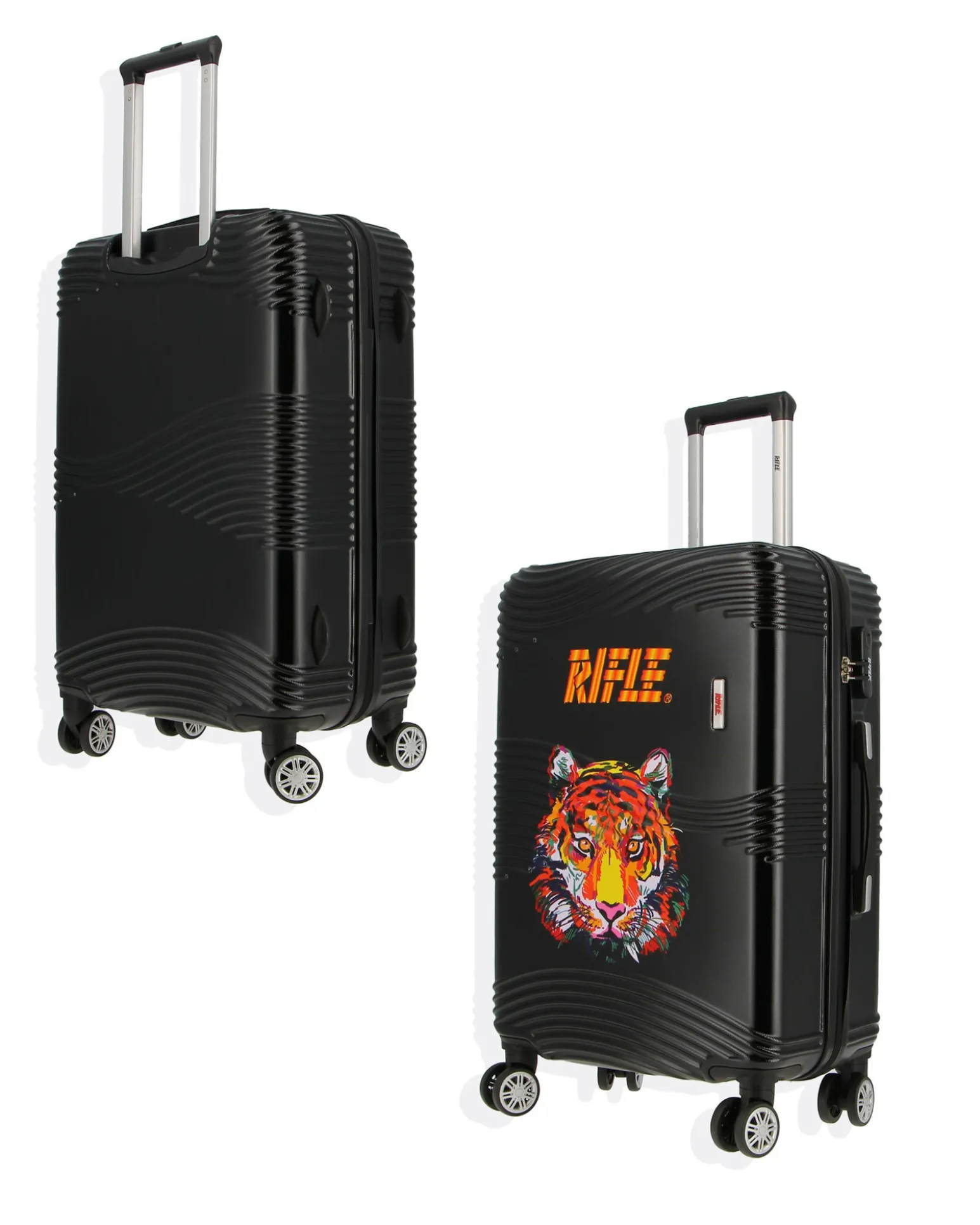 RIFLE - TROLLEY NERO CON TIGRE IN ABS