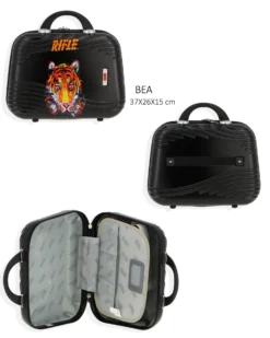 RIFLE - TROLLEY NERO CON TIGRE IN ABS