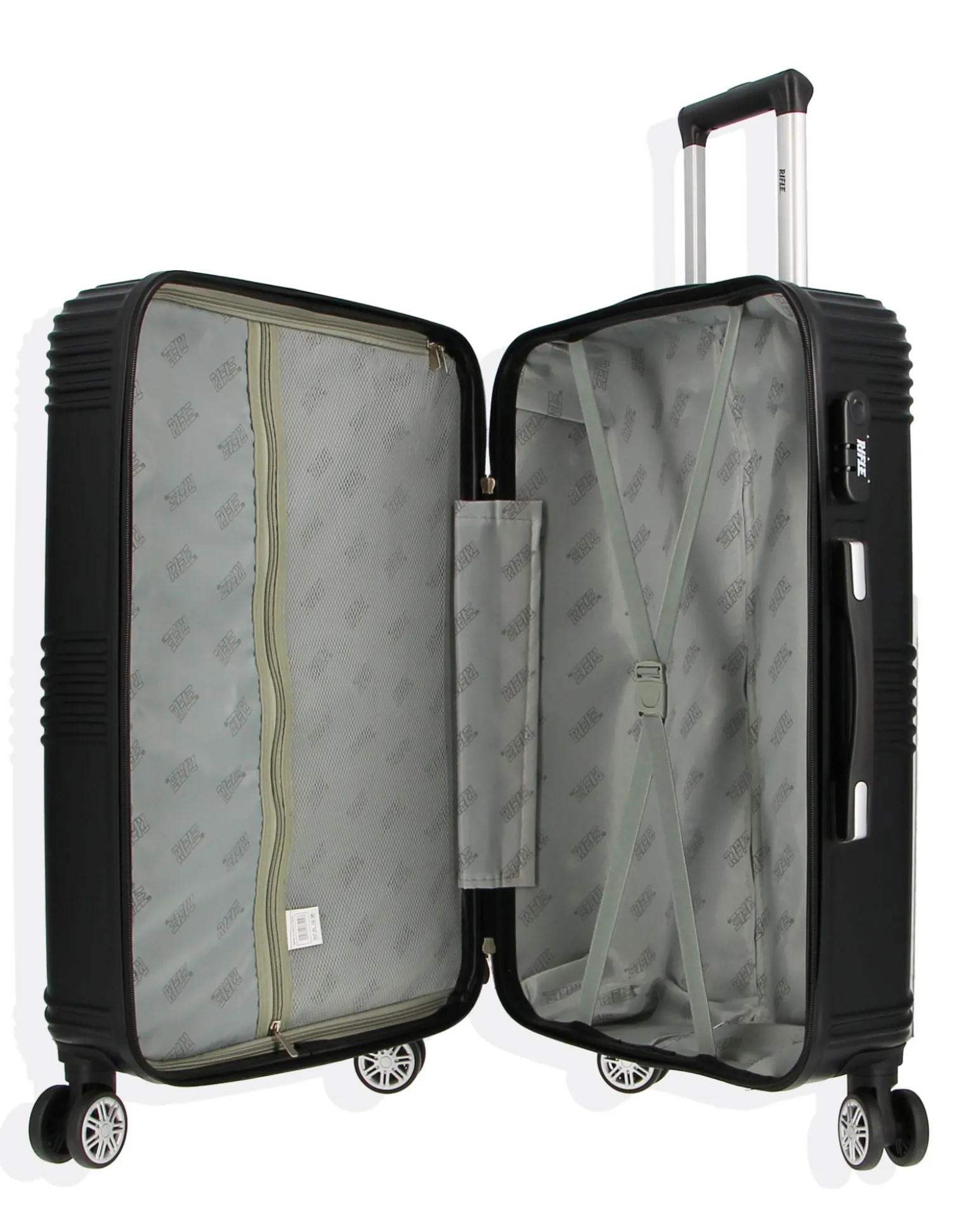 RIFLE - TROLLEY NERO CON TIGRE IN ABS