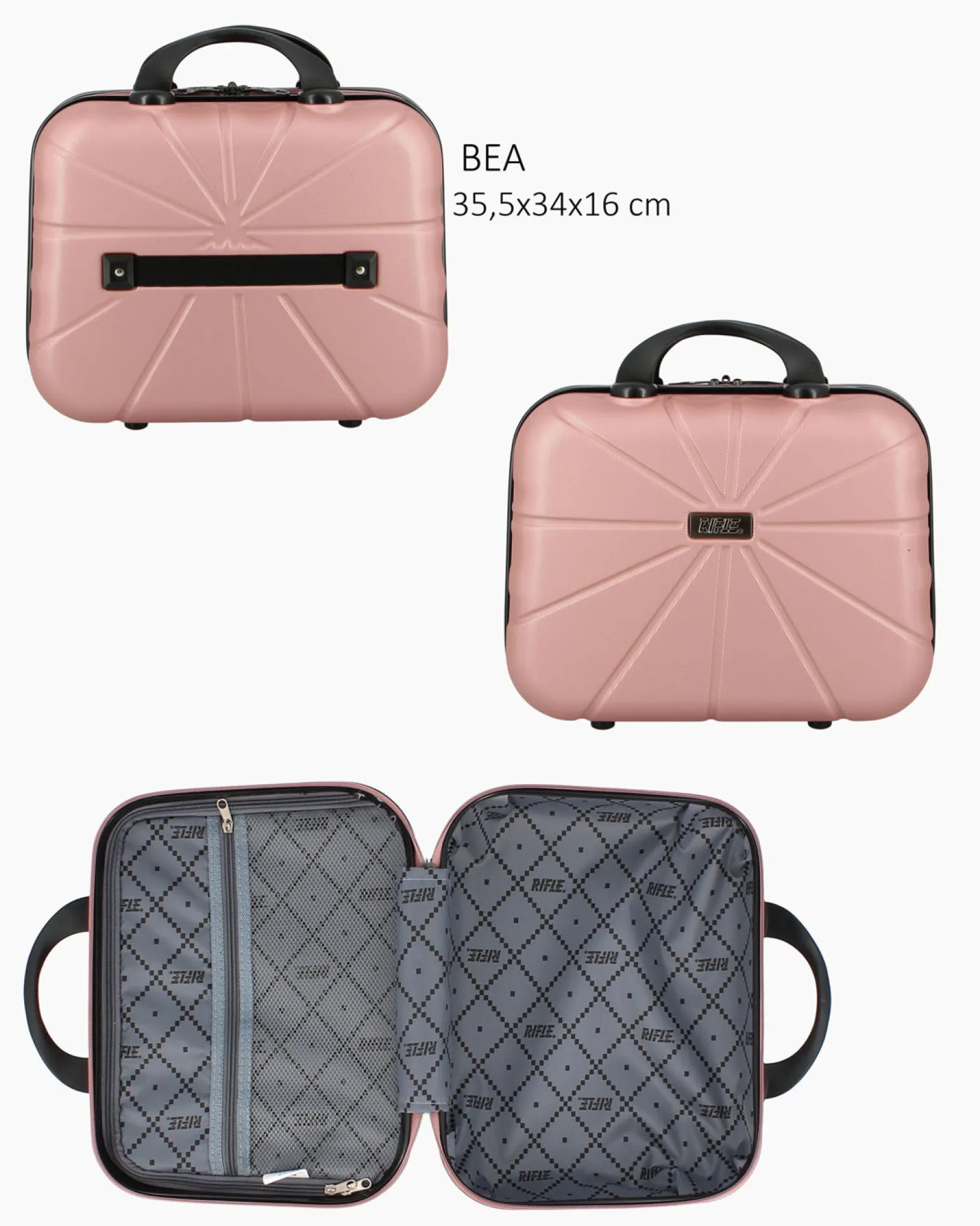 RIFLE - TROLLEY ROSE GOLD 4 RUOTE IN ABS CON COMBINAZIONE TSA