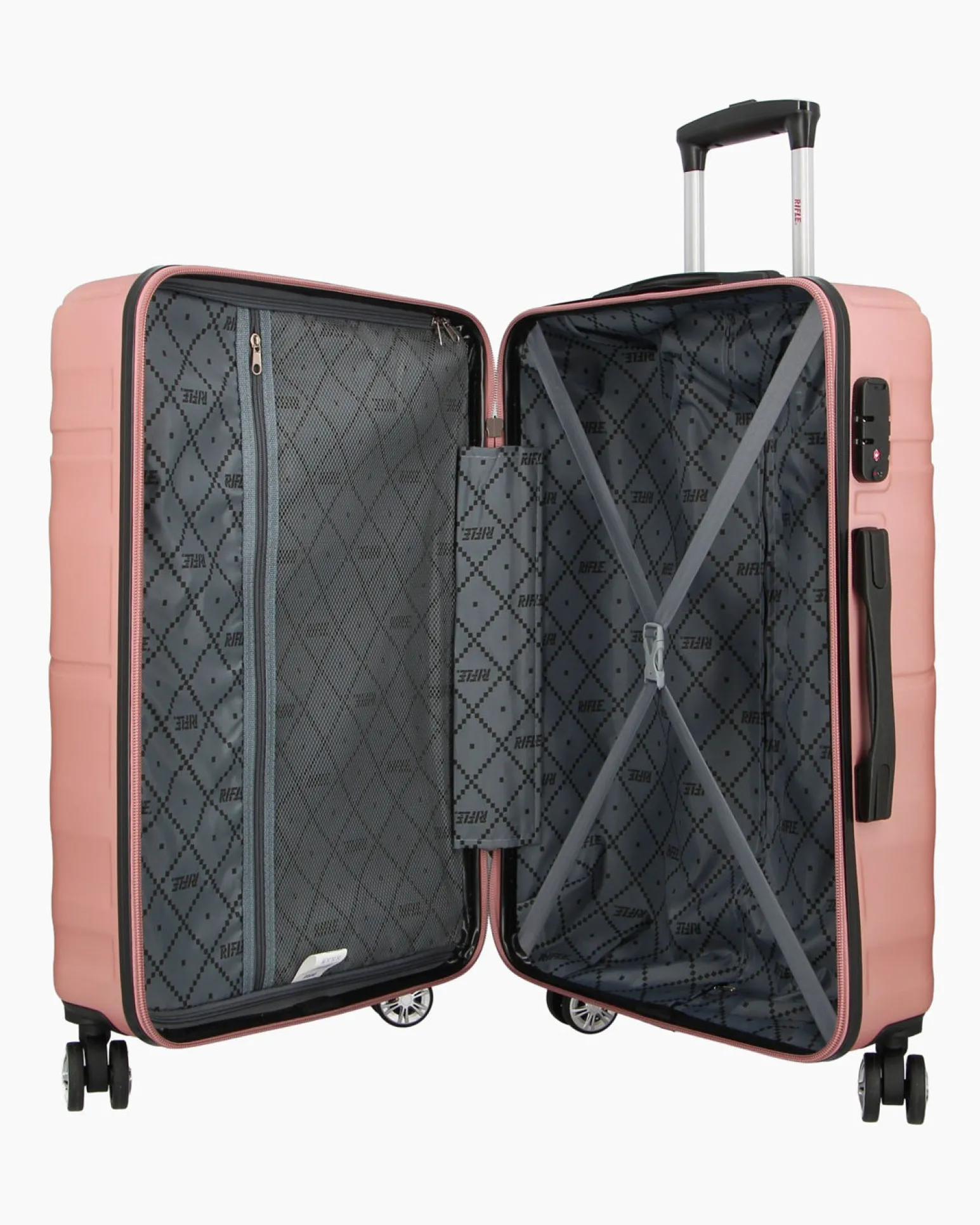 RIFLE - TROLLEY ROSE GOLD 4 RUOTE IN ABS CON COMBINAZIONE TSA