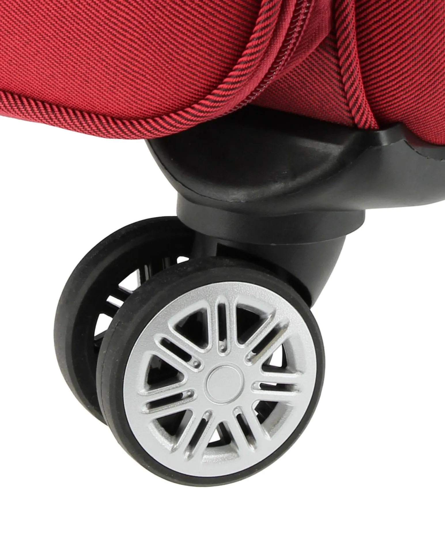 RIFLE - TROLLEY ROSSO IN TESSUTO CON DOPPIA TASCA FRONTALE E 4 RUOTE