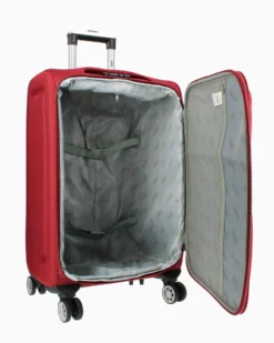 RIFLE - TROLLEY ROSSO IN TESSUTO CON DOPPIA TASCA FRONTALE E 4 RUOTE