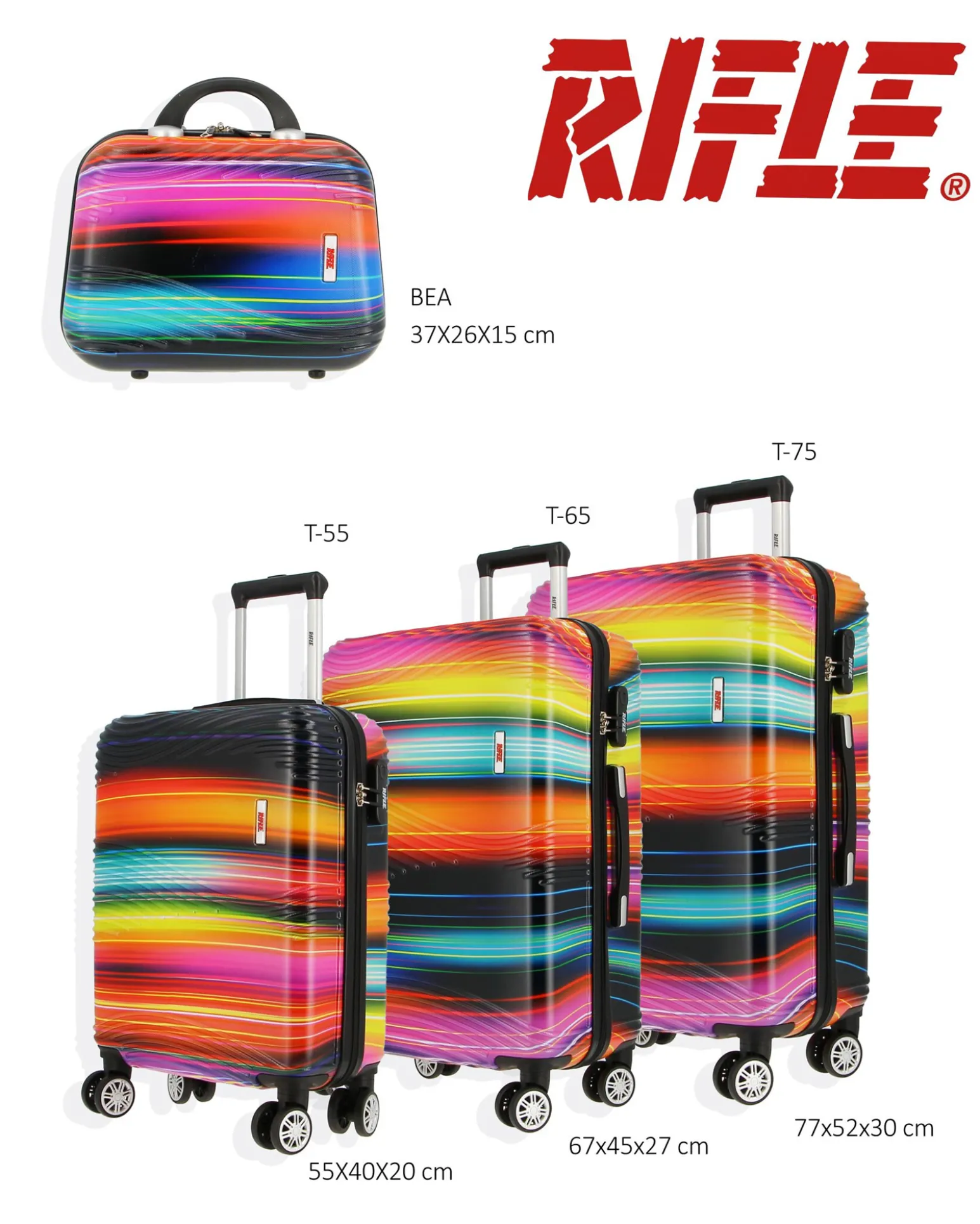 RIFLE - TROLLEY STAMPA LUCI COLORATE IN ABS