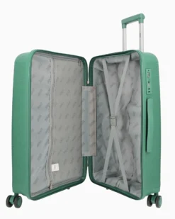 RIFLE - TROLLEY VERDE IN ABS 4 RUOTE CON COMBINAZIONE TSA