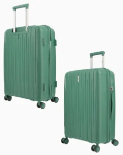 RIFLE - TROLLEY VERDE IN ABS 4 RUOTE CON COMBINAZIONE TSA