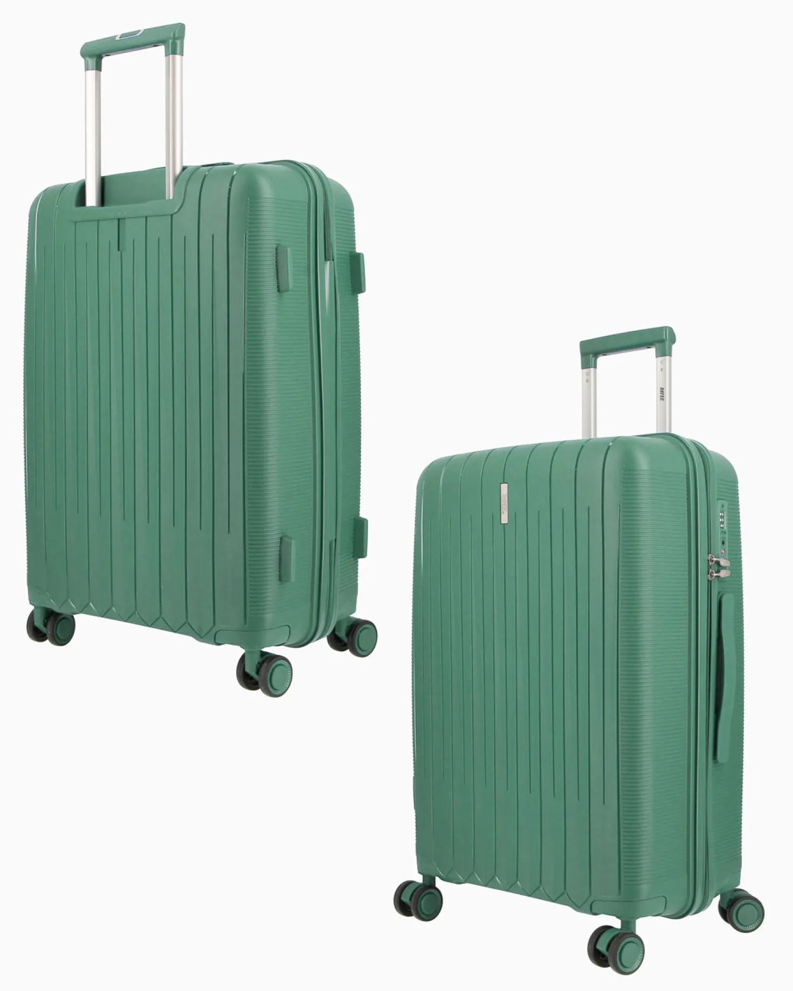 RIFLE - TROLLEY VERDE IN ABS 4 RUOTE CON COMBINAZIONE TSA