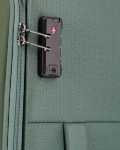 RIFLE - TROLLEY VERDE IN TESSUTO CON DOPPIA TASCA FRONTALE, COMBINAZIONE TSA E 4 RUOTE