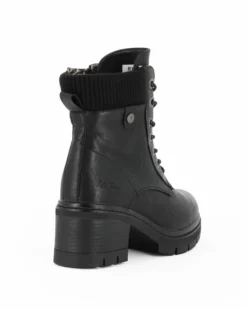 RIFLE - Tronchetto nero con lacci e zip laterale, tacco 6CM