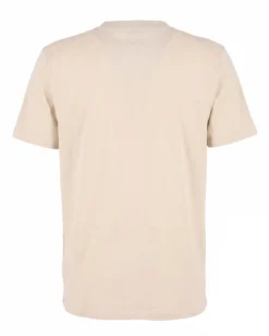 RIFLE - Tshirt manica corta beige in tessuto fiammata