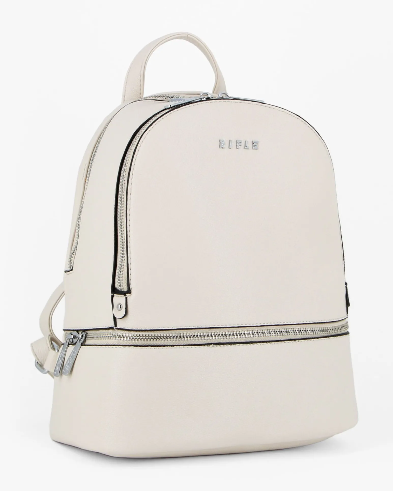 RIFLE - Zaino beige con due scomparti principali e tasca frontale con zip orizzontale