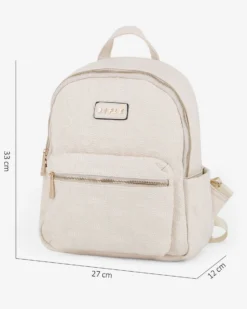 RIFLE - Zaino beige logato multitasche