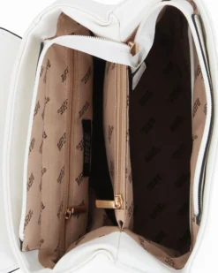 RIFLE - Zaino bianco con patta in paglia