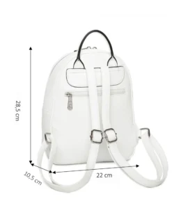 RIFLE - Zaino bianco con tascone frontale e borchie