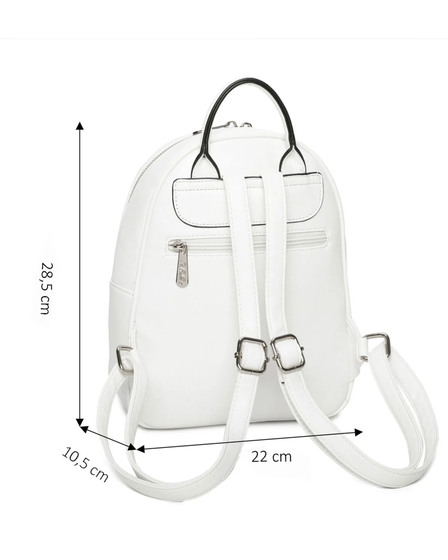 RIFLE - Zaino bianco con tascone frontale e borchie