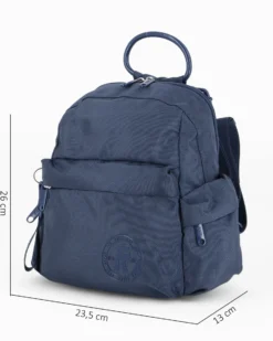 RIFLE - Zaino blu con tasche laterali e manico rigido