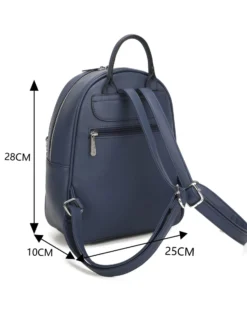 RIFLE - Zaino blu con tascone frontale e strass