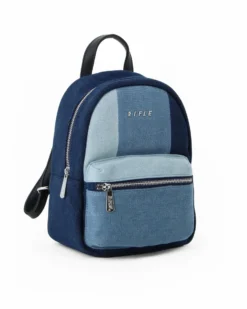 RIFLE - Zaino blu jeans con tasca frontale