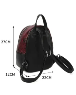 RIFLE - Zaino bordeaux pitonato con tasca frontale