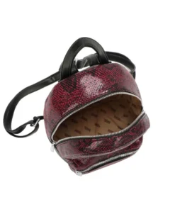 RIFLE - Zaino bordeaux pitonato con tasca frontale