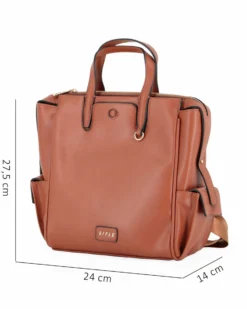 RIFLE - Zaino cuoio con tasche laterali e tre scomparti
