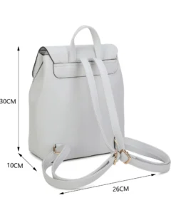 RIFLE - Zaino grigio con doppia tasca frontale e patta