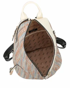 RIFLE - Zaino multicolor effetto intreccio con zip centrale e pulsante a chiusura