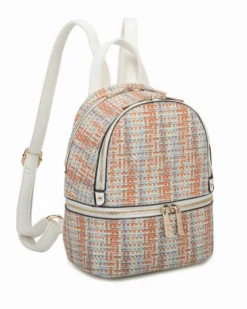RIFLE - Zaino multicolor effetto intreccio con due scomparti principali e tasca frontale con zip orizzontale