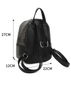 RIFLE - Zaino nero pitonato con tasca frontale