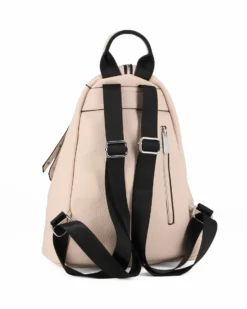 RIFLE - Zaino nude con zip centrale e pulsante a chiusura