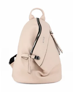 RIFLE - Zaino nude con zip centrale e pulsante a chiusura