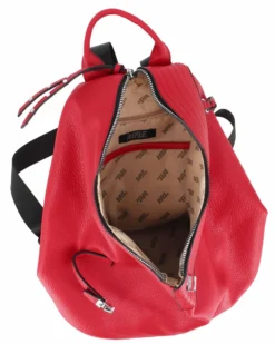 RIFLE - Zaino rosso con zip centrale e pulsante a chiusura