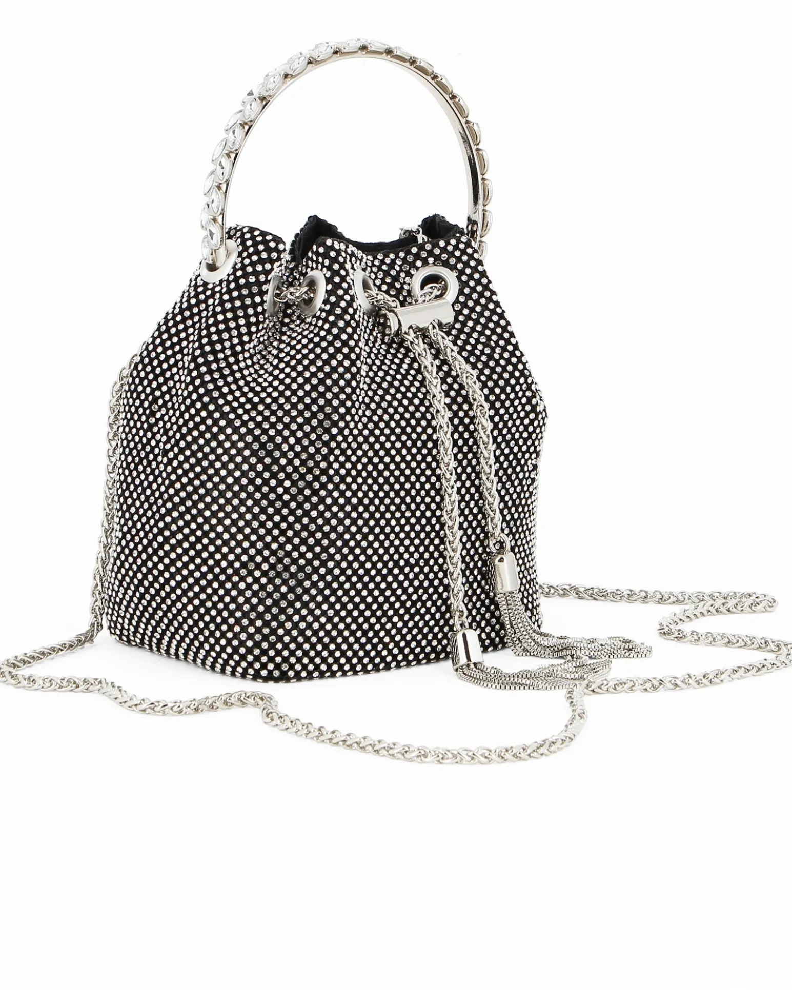 SACCHETTO 1MANICO TUTTO STRASS+COULISSE