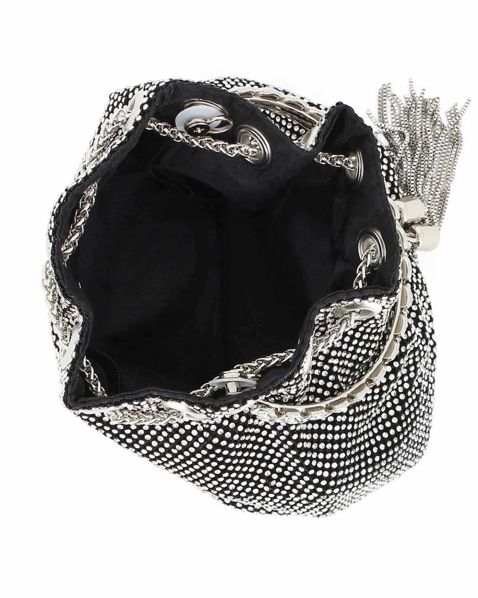 SACCHETTO 1MANICO TUTTO STRASS+COULISSE