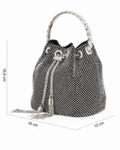 SACCHETTO 1MANICO TUTTO STRASS+COULISSE
