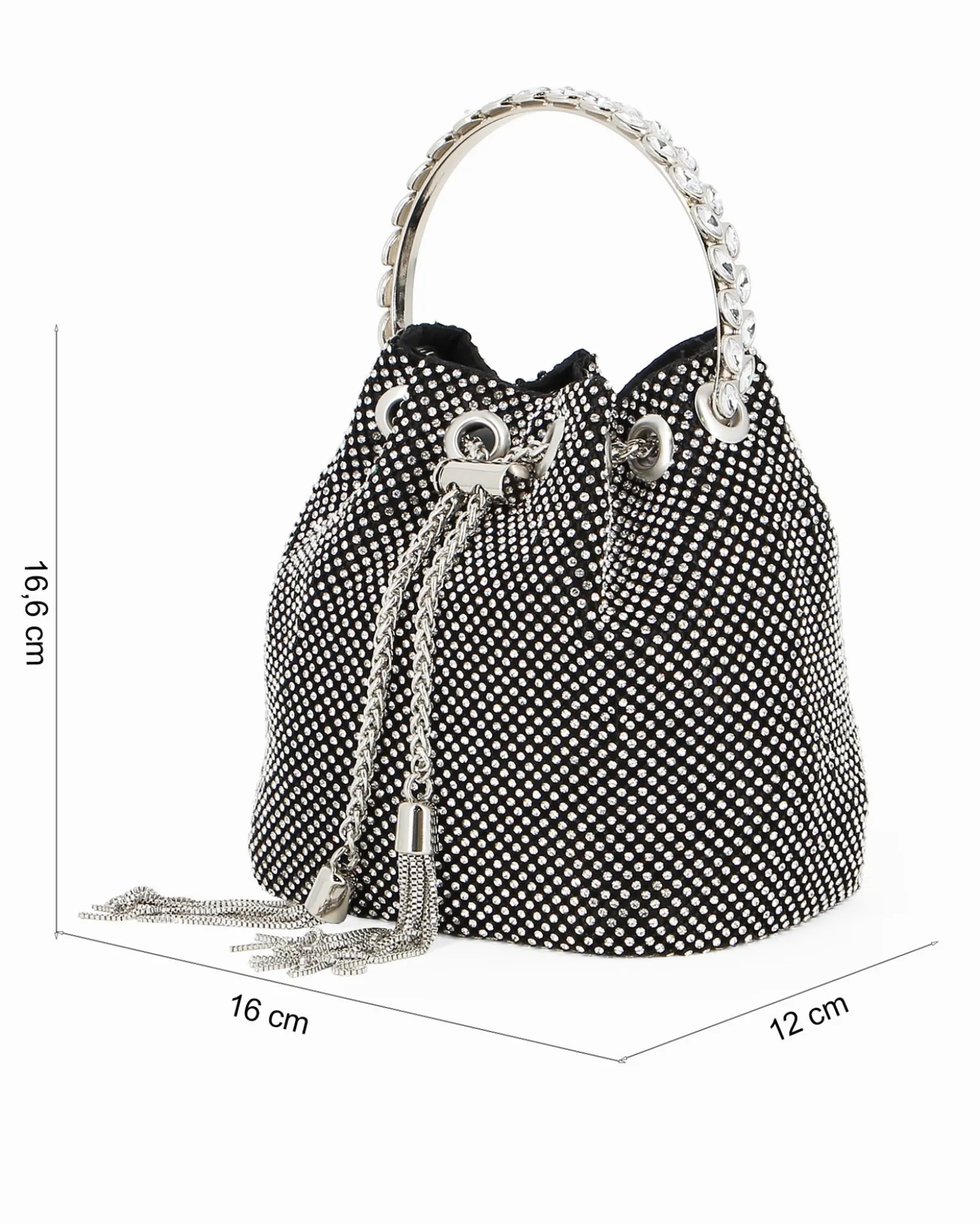 SACCHETTO 1MANICO TUTTO STRASS+COULISSE