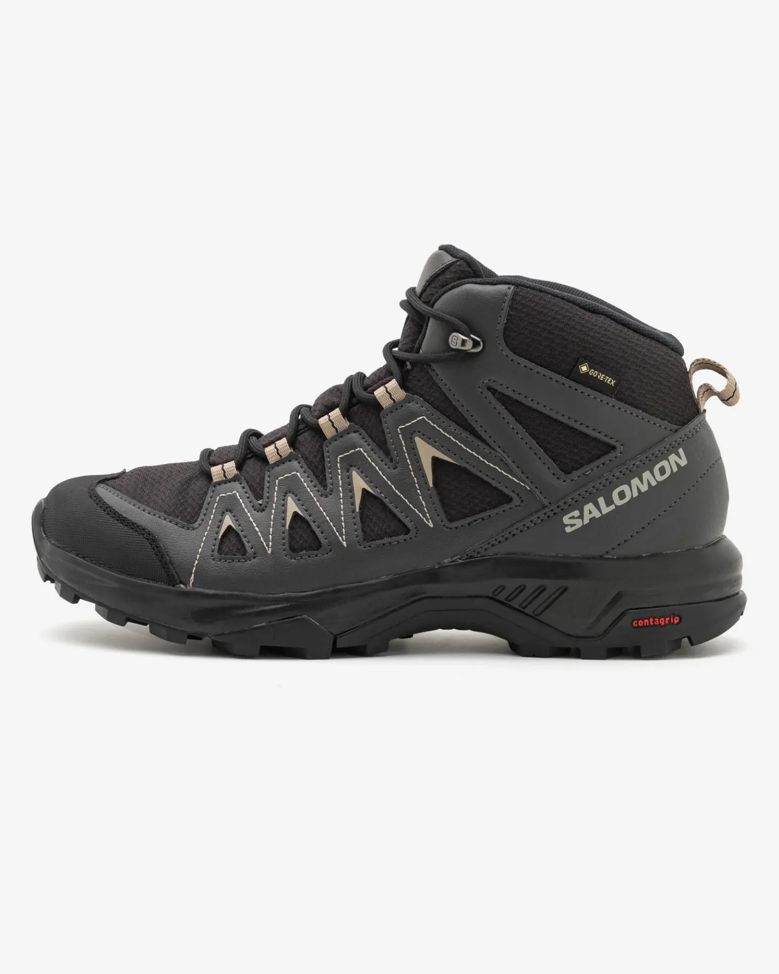 SALOMON - Scarpa alta da trekking uomo nera in GORE-TEX impermeabile e traspirante con intersuola in EVA ammortizzante, numerata 40,5/47,5 - X BRAZE MID GTX