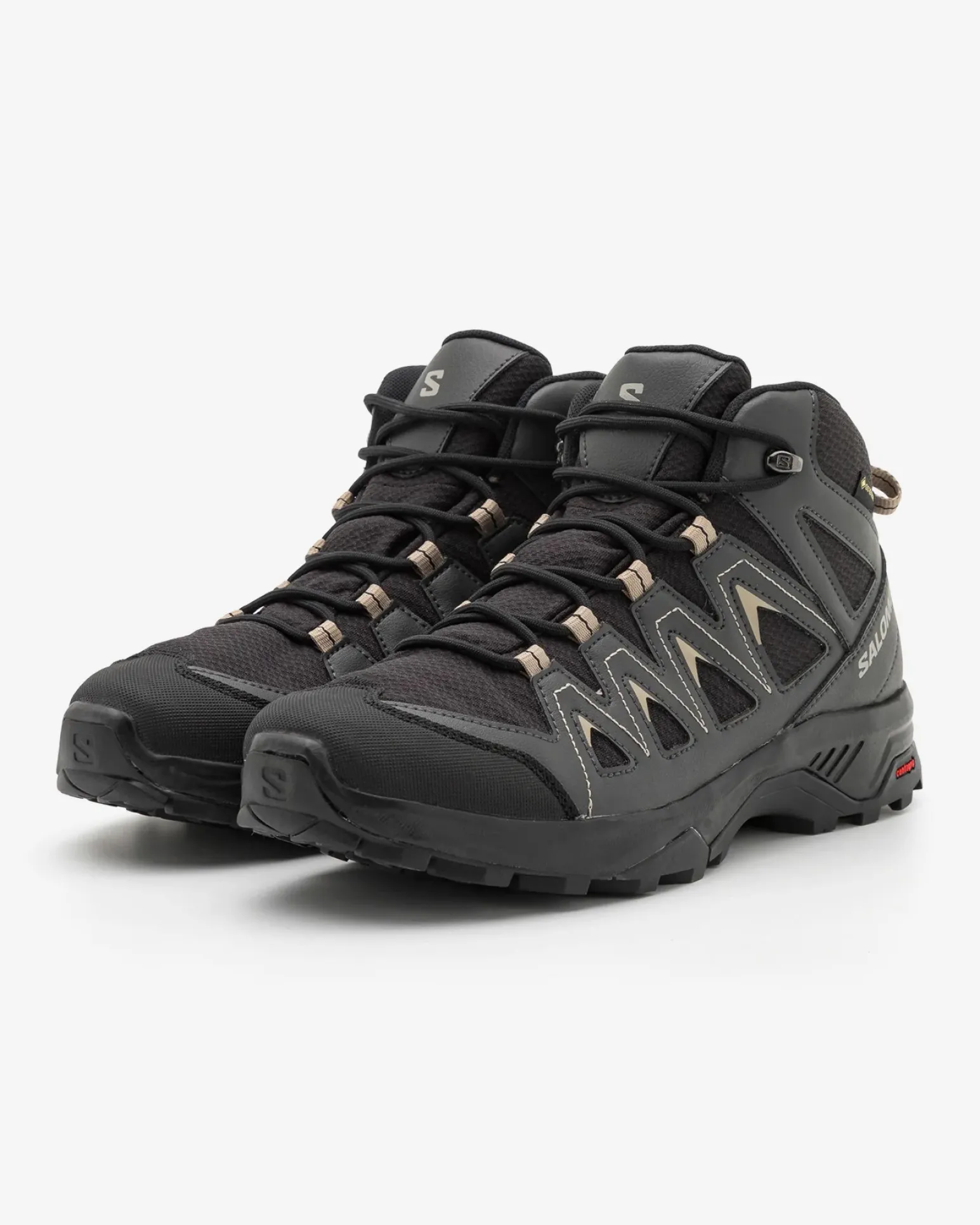 SALOMON - Scarpa alta da trekking uomo nera in GORE-TEX impermeabile e traspirante con intersuola in EVA ammortizzante, numerata 40,5/47,5 - X BRAZE MID GTX