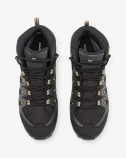 SALOMON - Scarpa alta da trekking uomo nera in GORE-TEX impermeabile e traspirante con intersuola in EVA ammortizzante, numerata 40,5/47,5 - X BRAZE MID GTX