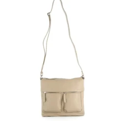 SAMSONITE- Tracolla in VERA PELLE con due tasche zip frontali