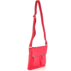 SAMSONITE- Tracolla in VERA PELLE con due tasche zip frontali