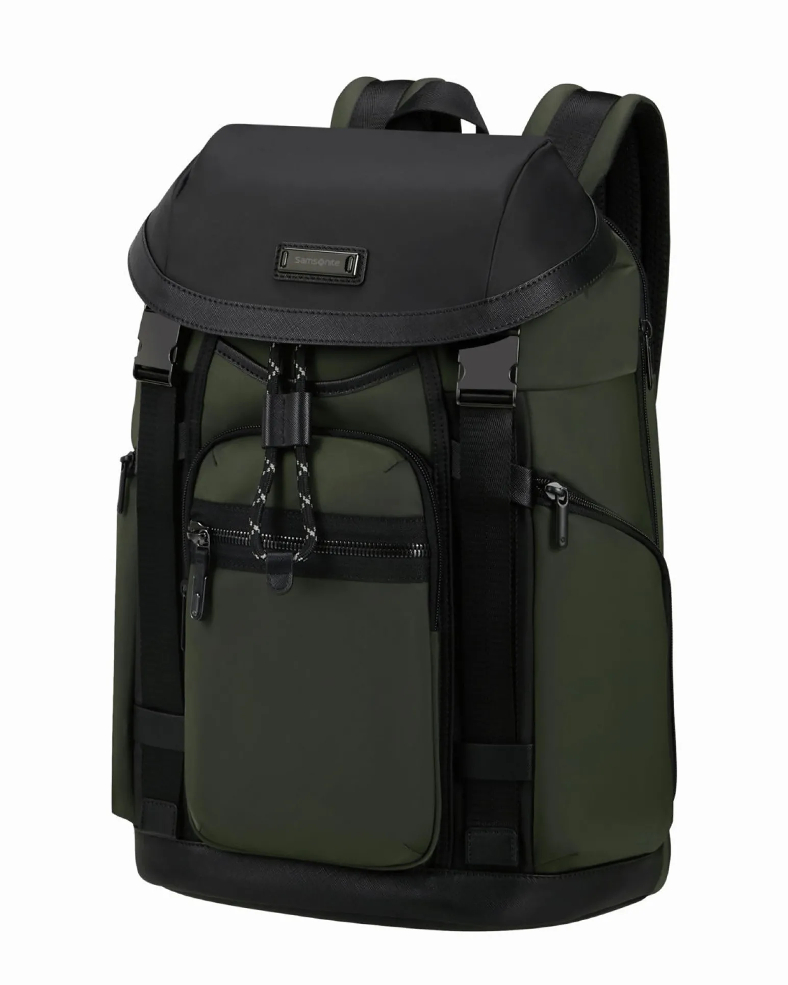 SAMSONITE - Zaino verde con patta e tasca porta pc fino a 15.6''