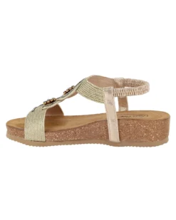 SANA COMFORT - Sandalo platino con sottopiede in VERA PELLE e suola antiscivolo, MADE IN ITALY