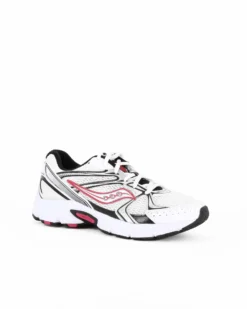 SAUCONY - SCARPA RIDE MILLENNIUM BIANCA CON DETTAGLI ARGENTO E ROSSO